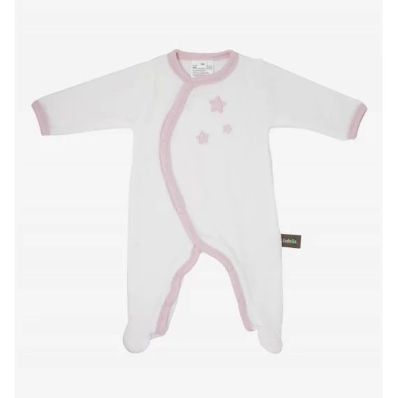 Pyjama Bébé Coton Bio Blanc Motifs Étoiles Rose