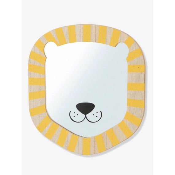 Miroir Lion bois