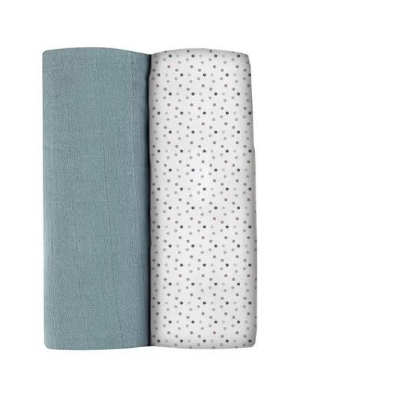 Langes XXL Béaba – Bleu Baltique/Pointillisme