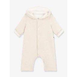 Combinaison longue ouatinée à capuche en coton bébé PETIT BATEAU beige