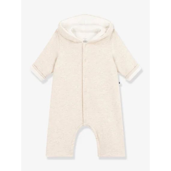 Combinaison longue ouatinée à capuche en coton bébé PETIT BATEAU beige