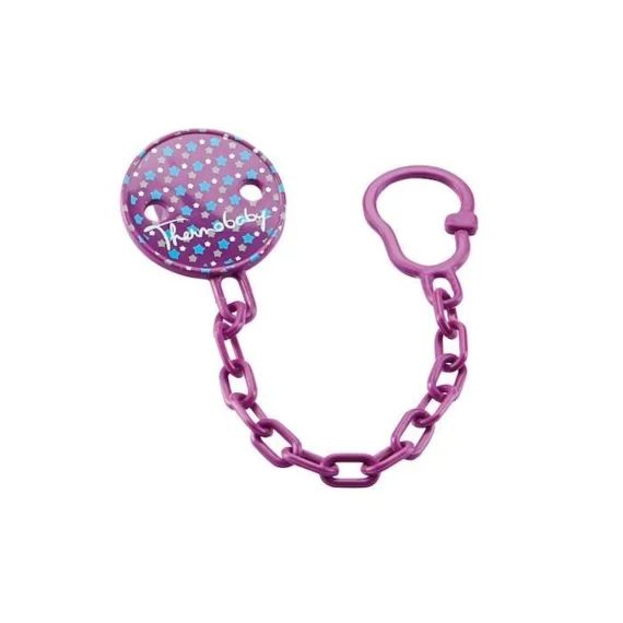 THERMOBABY Attache sucette clip – Prune monstre violet