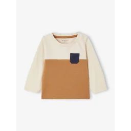 T-shirt colorblock bébé bio personnalisable noix de pécan