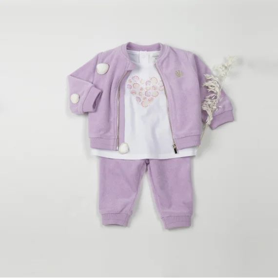 Cardigan zippé en éponge Fille Violet