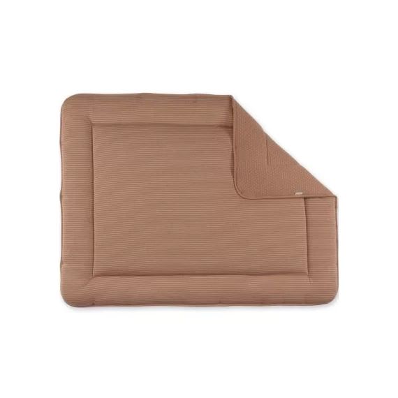 Tapis de jeu réversible Jersey Stripe Dunes marron (75 x 95 cm)