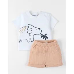 Set T-shirt Avec Short Coton Blanc