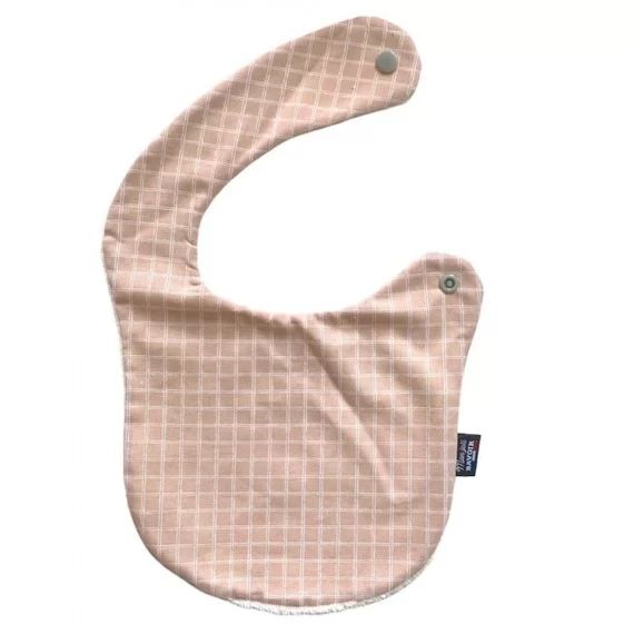 Bavoir nourrisson – Carreau rose rose