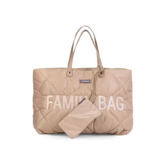 Sac à langer à anses Family bag matelassé beige