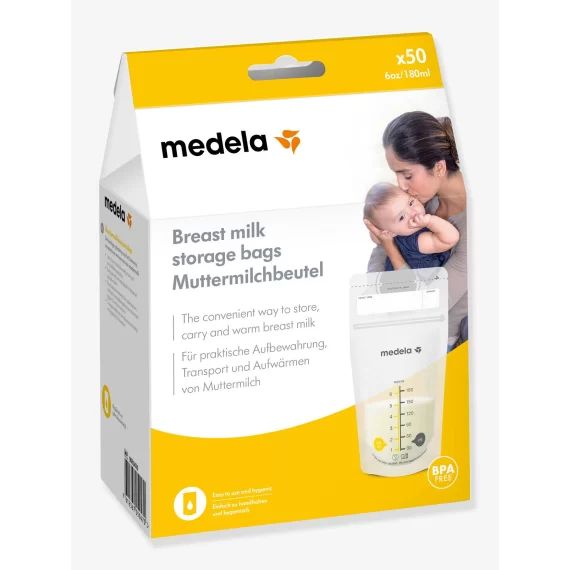 Boîte de 50 sachets de conservation pour lait maternel  Pump&Save MEDELA transparent