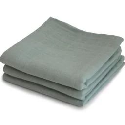 Lot de 3 langes en coton bio Sage (60 x 60 cm)