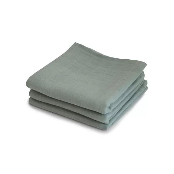 Lot de 3 langes en coton bio Sage (60 x 60 cm)