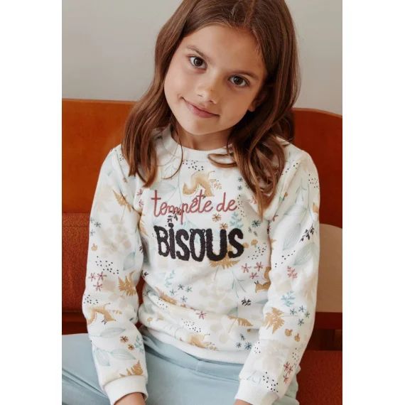 Sweat-shirt Bébé En Molleton Bloom Ecru