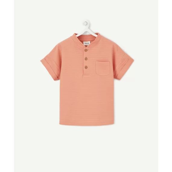 Le polo vieux rose en coton biologique avec détails sur le col –  – Soldes
