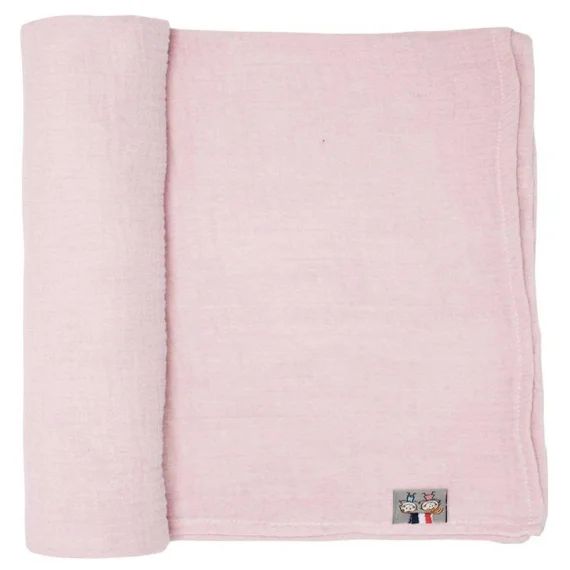 Maxi lange en gaze de coton – SEVIRA KIDS – Jeanne Vieux Rose – Mixte – 120×120 cm rose