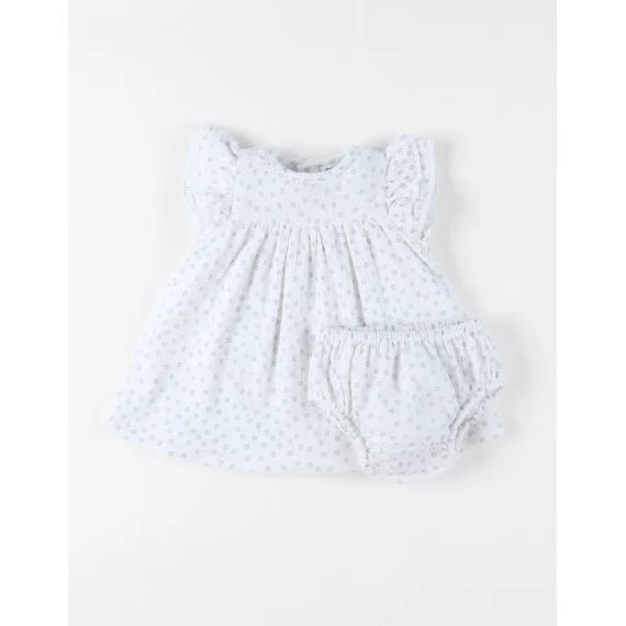 Robe Avec Bloomer Mousseline De Coton Blanc