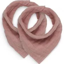 Lot de 2 bavoirs bandanas en coton froissé Rosewood