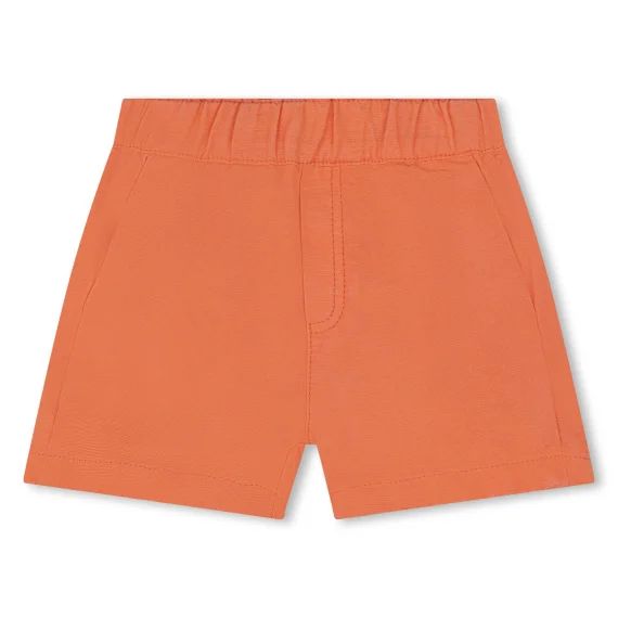 Short uni avec broderie placée Garçon Rouge