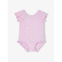 Maillot de bain 1 pièce bébé fille fleurs rose