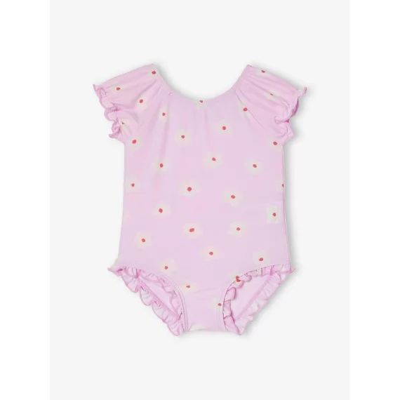 Maillot de bain 1 pièce bébé fille fleurs rose