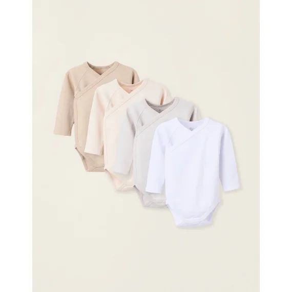 Pack 4 Bodies De Coton En Croisé Multicolore