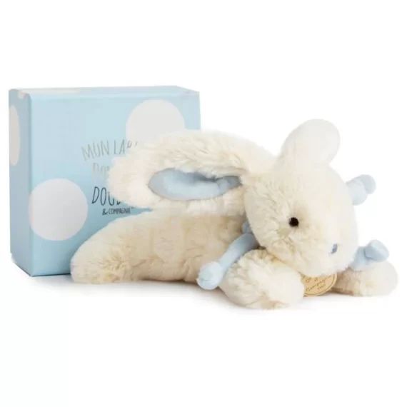 Doudou et Compagnie – Lapin Bonbon – Lapin Bonbon Bleu  20cm blanc