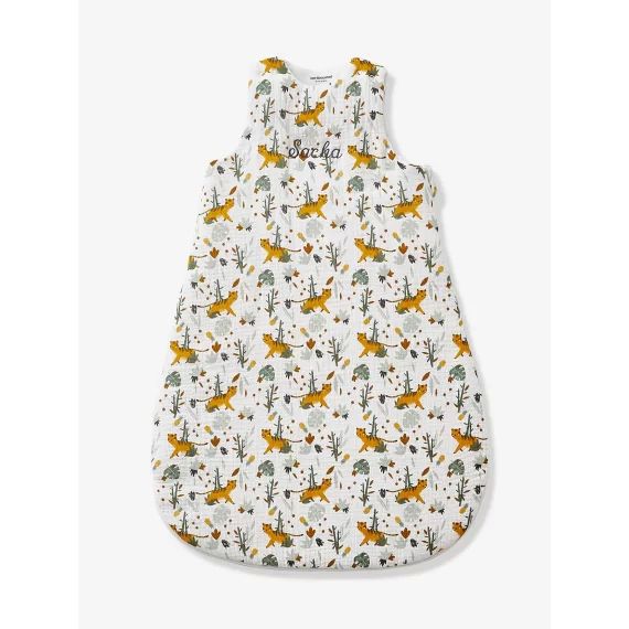 Gigoteuse personnalisable en gaze de coton HANOÏ écru / multicolore