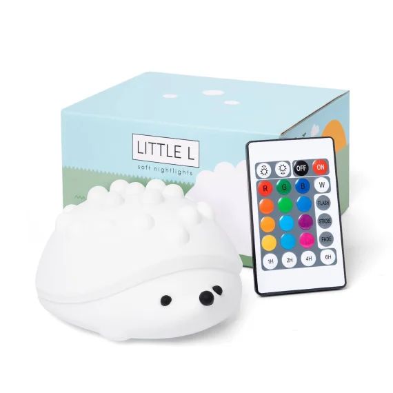 Veilleuse Roméo Hérisson Avec Télécommande Blanc