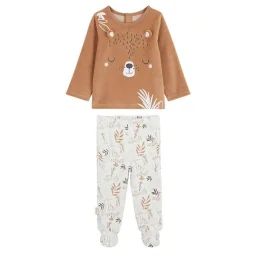 Pyjama bébé 2 pièces en velours Malo marron