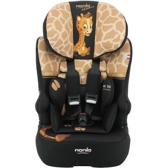 Siège auto isofix NANIA RACE I FIX 76-140 cm R129 –de 3 à 10 ans– Têtière réglable – Base inclinable – Marron -Fabrication Française marron