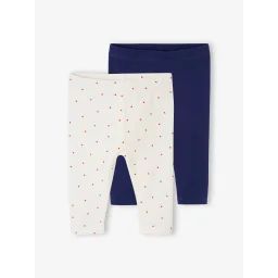Lot de 2 leggings bébé Basics marine