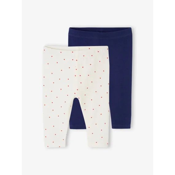 Lot de 2 leggings bébé Basics marine