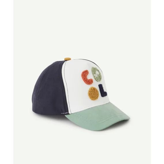 Casquette bébé garçon en coton tricolore avec bouclettes –  – Soldes
