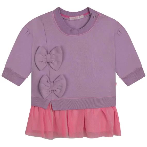 Robe bimatière avec noeuds Fille Violet