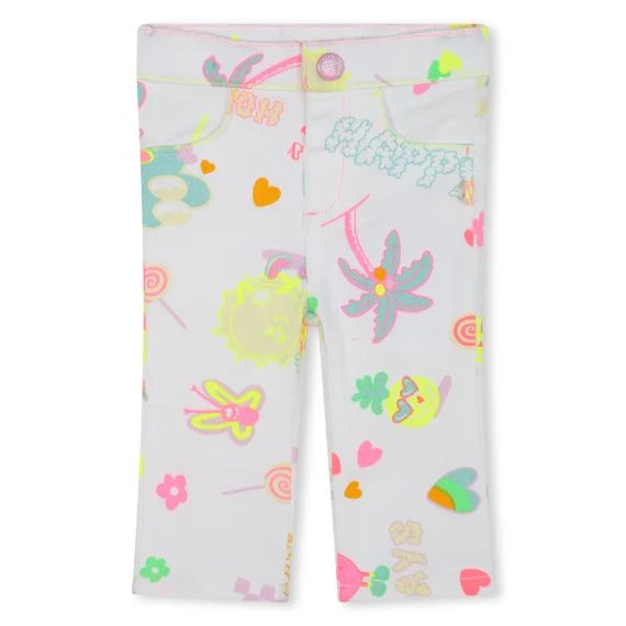 Pantalon à fleurs Fille Blanc