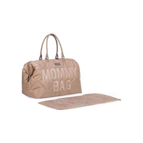 Sac à langer à anses Mommy bag matelassé beige
