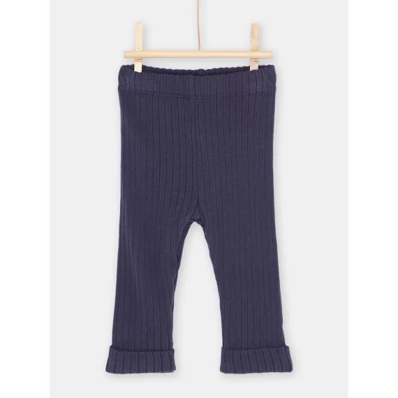 Legging Côtelé Bleu Marine Bébé Fille