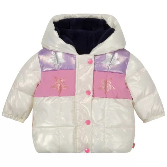Doudoune zippée à capuche Fille Beige