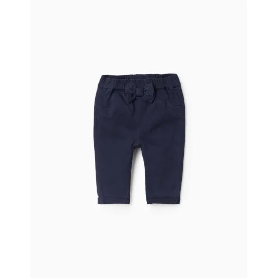 Pantalon En Sergé Avec Nœud Bleu Foncé