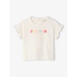 T-shirt motif fantaisie bébé en coton bio blanc