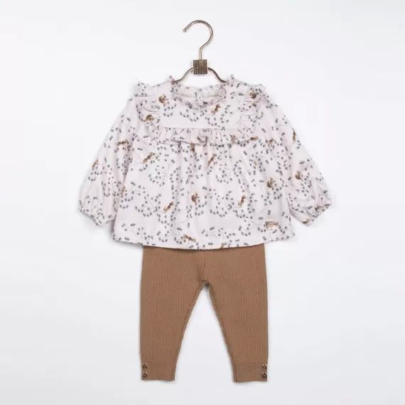 Blouse volantée Fille Rose