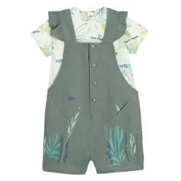 Ensemble Salopette Bébé Et T-shirt Flow Vert