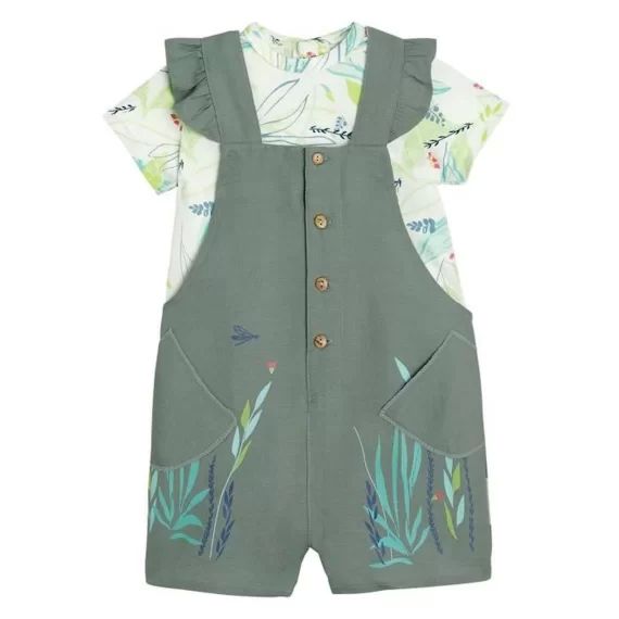 Ensemble Salopette Bébé Et T-shirt Flow Vert
