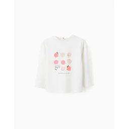 T-shirt À Manches Longues En Coton ‘circle’ Beige Clair
