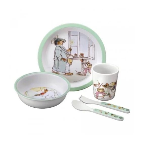 Ernest et Célestine Coffret repas 5 pièces rataplan blanc