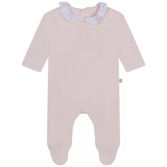 Pyjama en coton à col brodé Fille Rose