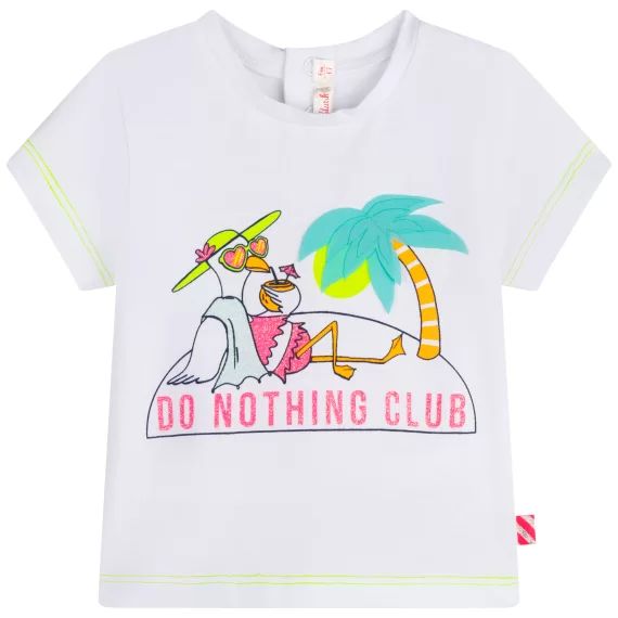 T-shirt en coton avec imprimé Fille Blanc