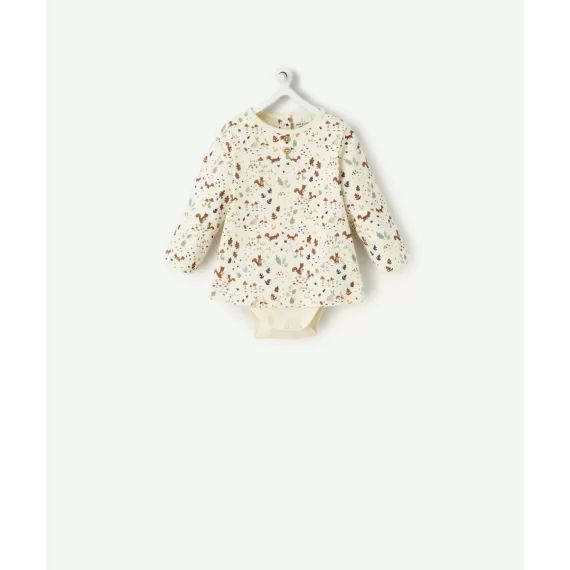 T-shirt body 2 en 1 bébé en coton biologique imprimé forêt –  – Soldes