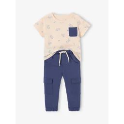 Ensemble T-shirt et pantalon en molleton bébé indigo