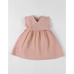 Robe Portefeuille En Mousseline De Coton Rose