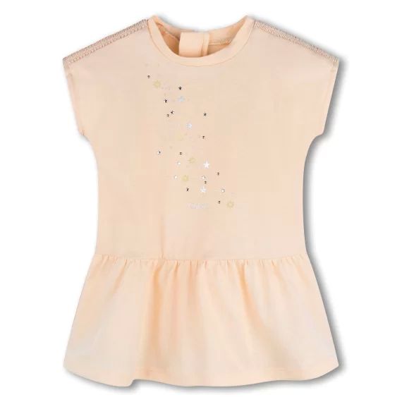 Robe évasée avec smocks Fille Beige